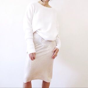 White oversized chunky knit sweater
